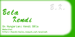 bela kendi business card